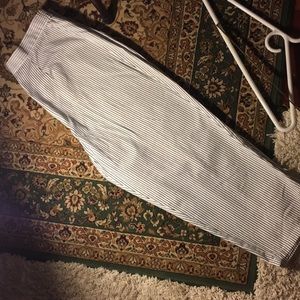 Russ brand cropped nautical striped pants.